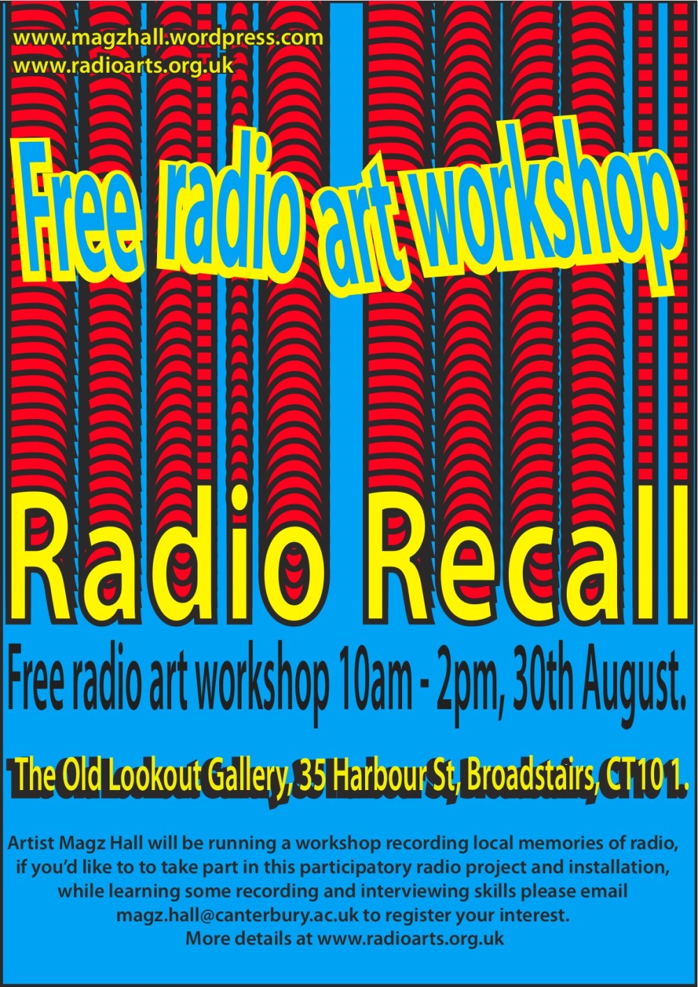 Radio Recall free workshop 30th August, Old Lookout Gallery, Broadstairs 